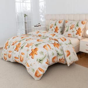 Lenjerie de pat din microfibra WINTER GINGERMAN alb Dimensiune lenjerie de pat: 2 buc 70 x 90 cm | 200 x 220 cm