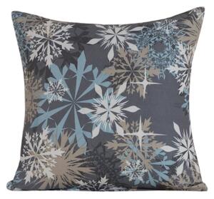 Husa pentru perna din microfibra SNOWFLAKE 45x45 cm, albastru-gri