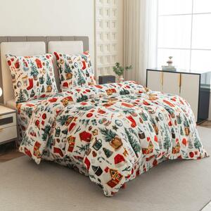 Lenjerie cocolino FESTIVE MAGIC alba Dimensiune lenjerie de pat: 2 buc 70 x 90 cm | 200 x 220 cm