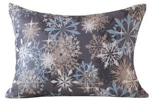 Husa pentru perna din microfibra SNOWFLAKE 70x90 cm, albastru-gri