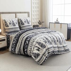 Lenjerie cocolino WINTER DEER gri Dimensiune lenjerie de pat: 70 x 90 cm | 140 x 220 cm