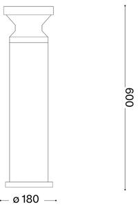 Ideal Lux - Lampă de exterior TORRE, 1x E27, 15W, 230V, 60 cm, IP65, negru