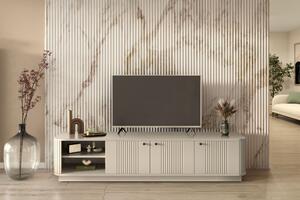 Comodă TV Vesper 3D 187 cm pe plintă - cashmir cu mânere negre