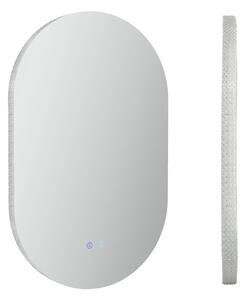 Kleankin Oglindă de Perete cu Lumină LED în 3 Culori și Funcție Anti-Aburire, 81x51x4.5 cm, Transparent | Aosom Romania