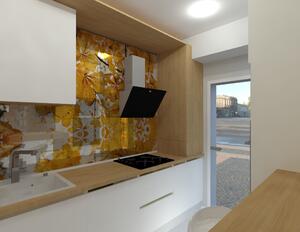 Design interior bucatarie lunga