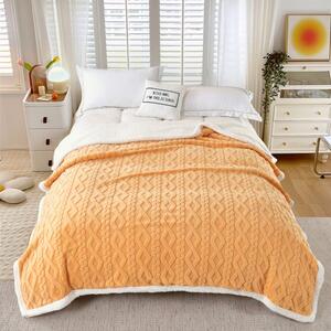 PATURĂ TRICOT CU BLĂNIȚĂ – GALBEN-ORANGE