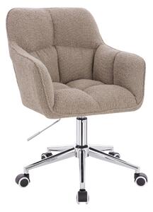HR550K Scaun Latte Boucle cu Bază Cromata