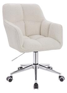 HR550K Scaun Crem Boucle cu Bază Cromata