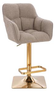 HR550KW Scaun Latte Boucle cu Bază Aurie