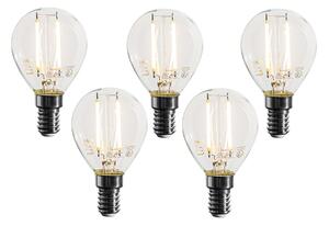 Set de 5 becuri LED E14 reglabile P45 transparente 3W 250 lm 2700K