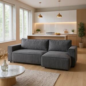 Coltar extensibil Capri interschimbabil cu lada de depozitare, Bej - Gri, 275x145x85 cm