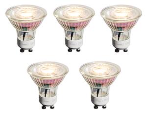 Set de 5 becuri LED GU10 de 50 mm, reglabile, clare, 4,9 W, 450 lm, 2700 K