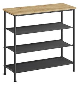 Dulap de incaltaminte TAYLOR ARTISAN cu structura neagra 75x71 cm, 3 rafturi