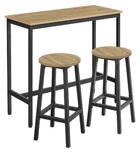 Set de masa 1+2, masa de bar 100x40 cm si scaune de bar TAYLOR ARTISAN
