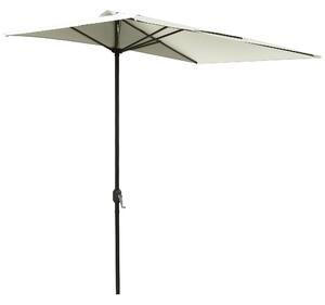 Outsunny Umbrelă de Perete Semicirculară Maro, cu Manivelă, Design Spațiu-Eficient pentru Terasă și Balcon, Φ270x245cm | Aosom Romania