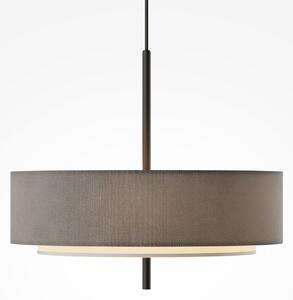 Maytoni lampă suspendată Bergamo, gri/negru, Ø 50 cm, in, reglabil, Gri, Camera de zi / sufragerie, Țesătură / Textil