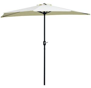 Outsunny Umbrelă Semicirculară de Perete cu Manivelă și 5 Spițe, 2.6x1.35x2.3 m, Bej | Aosom Romania