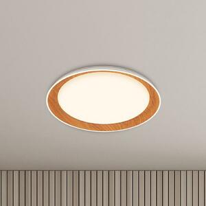 Briloner Ijus plafonieră LED, alb/color lemn, Ø 43 cm, plastic, Lemn, Camera de zi / sufragerie, Plastic, Modern
