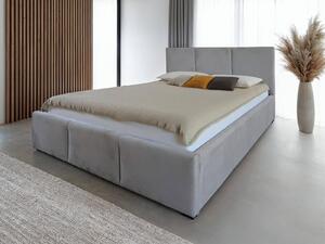 Pat Tapitat cu spatiu de depozitare 120x200 TOP Line 7 Gri Velvet