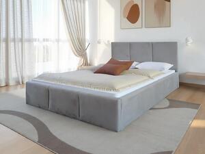 Pat Tapitat cu spatiu de depozitare 140x200 TOP Line 7 Gri Velvet