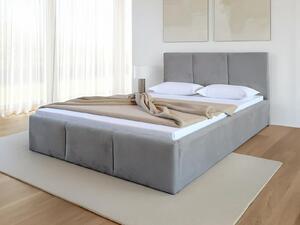 Pat Tapitat cu spatiu de depozitare 180x200 TOP Line 7 Gri Velvet