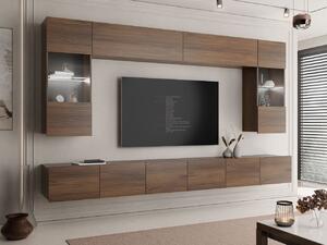 Mobilier pentru living Borlani I (nuc warmia) (cu iluminare LED albă). 1158420