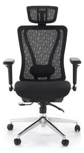 Scaun birou VIXEN, negru/crom, stofa clasica/metal, 68x65x117/125 cm