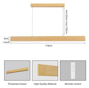 Brilagi - Lustra LED cu dimmer pe cablu SLIMLINE LED/40W/230V 3000-6000K decor stejar + telecomandă