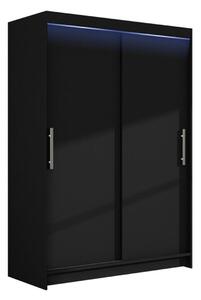 Dulap Closico Pacron I, Negru, 200x120x58cm, 98 kg, Uși dulap: Glisante, Numărul de rafturi: 5, Numărul de rafturi: 5
