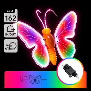 Aigostar - Decorațiune LED pentru exterior 162xLED 42 cm IP44 fluture/multicolor