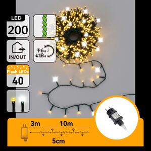 Aigostar - Ghirlandă de Crăciun LED pentru exterior 160xLED+40xLED 13m IP44 alb cald+alb rece