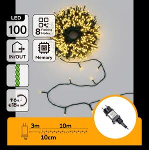 Aigostar - LED ghirlandă de Crăciun pentru exterior 100xLED/8 funcții 13m IP44 alb cald