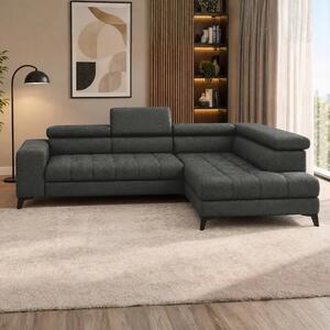 Coltar BAGGIO, sezlong dreapta, stofa clasica gri inchis - Austin 20
