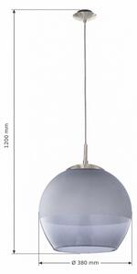 BRILAGI - LED Lustră pe cablu RETRO GLASS 1xE27/60W/230V crom mat/gri fumuriu