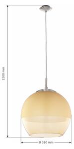 BRILAGI-LED Lustră pe cablu RETRO GLASS 1xE27/60W/230V crom mat/bej fumuriu