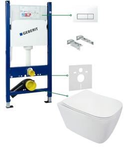Set vas wc suspendat rimless cu capac soft close slim Deante Avis, rezervor incastrat Geberit