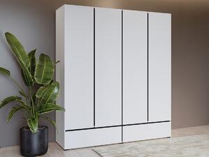 Dulap Alfere 119Negru, Alb, 210x180x60cm, Uși dulap: Cu balamale
