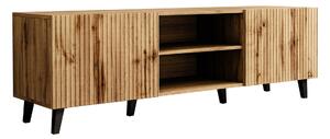 Comodă TV Comes, Negru, Stejar Wotan, MDF, PAL laminat, 53x150x42cm, 35.5 kg