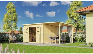 Căsuță de grădină Konsta Baltrum 2 cu acoperiș extern 566x289 cm, lemn