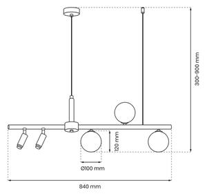 Lustră pe cablu SIRIO 5xG9/25W/230V neagră