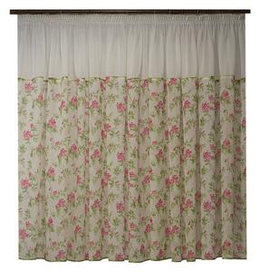 Perdea Velaria in ivory cu flori, 460x155 cm