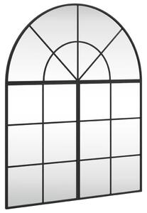 Oglindă de perete, negru, 80x100 cm, arcuită, fier