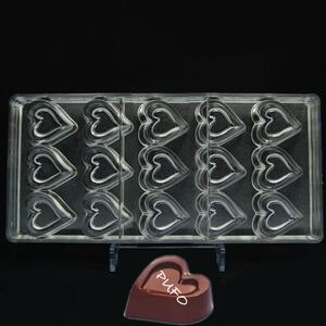 Forma Pufo Muffin cu 15 cavitati pentru preparare ciocolata la tarte, prajituri, torturi, in forma de inima
