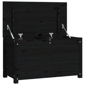 Cutie de depozitare, negru, 80x40x45,5 cm, lemn masiv de pin