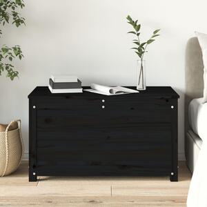 Cutie de depozitare, negru, 80x40x45,5 cm, lemn masiv de pin
