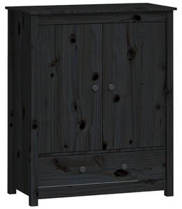 Servantă, negru, 83x41,5x100 cm, lemn masiv de pin