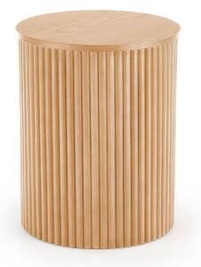 Măsuță laterală Houston 1223Maro deschis, 5cm, MDF, Furnir din lemn natural, Rotund