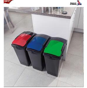 Coș de gunoi negru din plastic 40 l – Addis