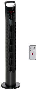 HOMCOM Ventilator Oscilant cu Telecomandă, 3 Nivele Viteză, Reglabil, Design Modern, Ф18x78.5cm, Negru | Aosom Romania