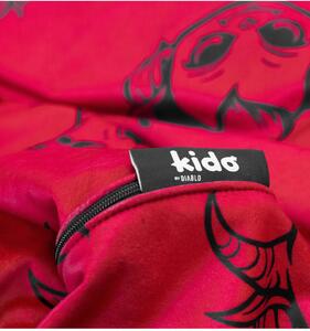 Pouf pentru copii Kido by Diablo: velur roșu